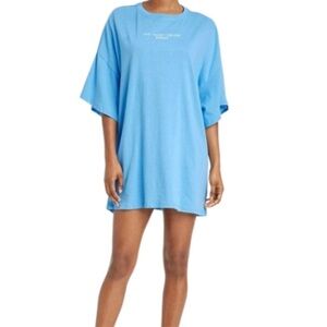 Colsie Baggy Distressed Oversized Sleep Shirt Blue Size Small | NWT